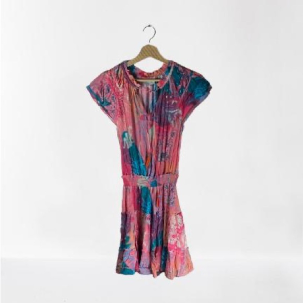 TAJ by Sabrina Crippa Pink and Blue Midi Dress